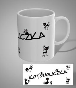 Kubek z nadrukiem "kotoholiczka"