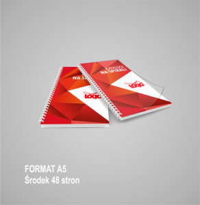 Katalogi - oprawa spiralna a5, 48 stron, zadruk 4+4 