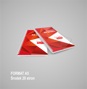 Katalogi - oprawa spiralna a5, 20 stron, zadruk 4+4